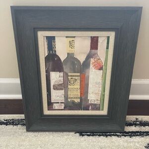 Multicolor Wine Bottles🍷 Decor — Beautiful Gray Frame
